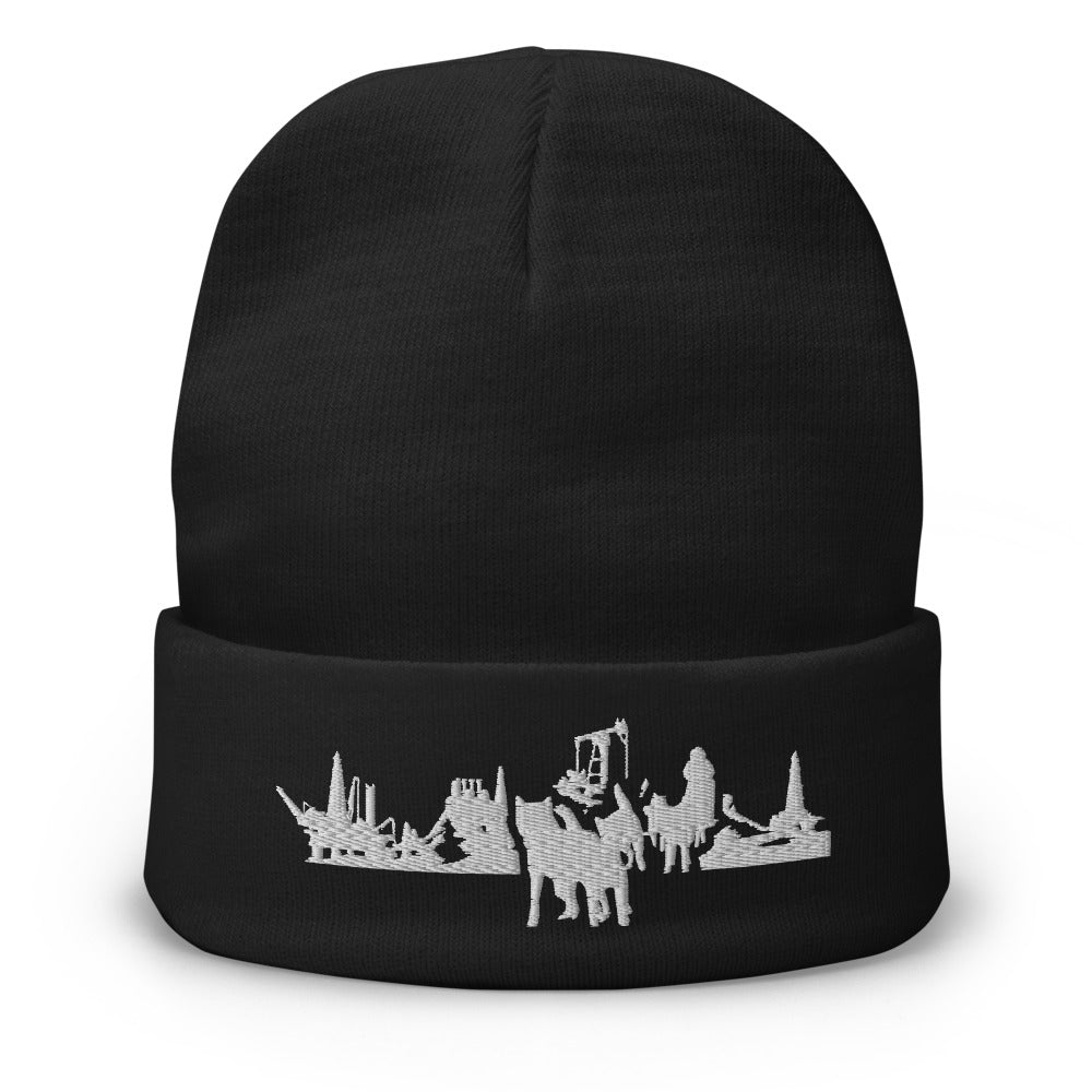 Oil Dogs Embroidered Beanie
